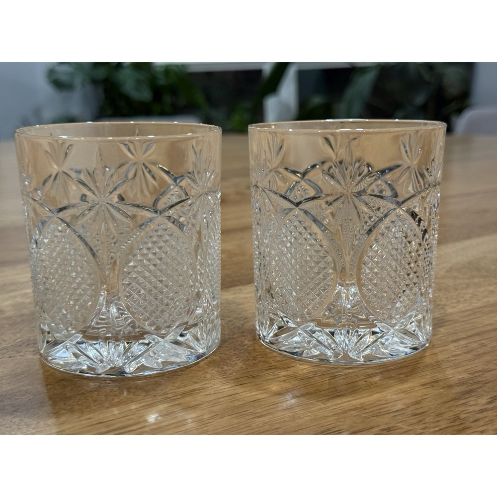 SET OF 2 RCR Royal Crystal Rock OLD FASHIONED Tumbler Glass DORICO 3.75" Italy